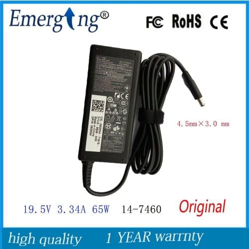 19.5V 3.34A 65W 4.5X3.0mm Original AC Adapter For Dell Inspiron 11 13 15 3000 Series (3551) P28E P57G 15 3551 3552 3558 5551