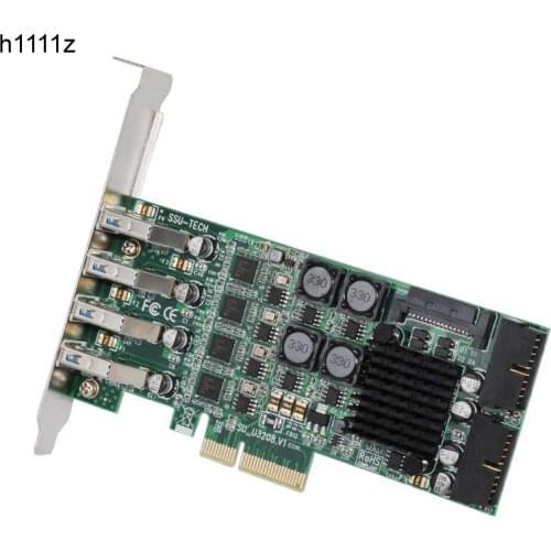 USB 3.0 PCI-E Expansion Card Raiser 8Port USB3.0 PCI Express Card 19 Pin USB 3.0 Adapter SATA Power Connectors for Server Camera