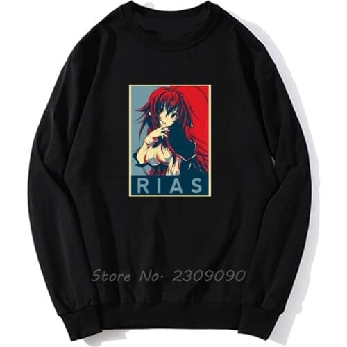 High School Dxd - Rias Team Black Hoodie Youth Middle-Age The Eldertee Anime Men Pullover Fleece Sweatshirts Harajuku Streetwear