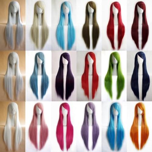 Umi Sonoda Ruka Jabami Yumeko 80cm Black White Red Purple Pink 19 Colors Straight Long Wigs Synthetic Cosplay Hair Wig + Wig Cap