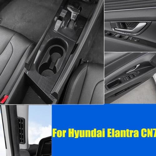World Datong Interior Carbon fiber ABS Decoration Cover Trim For Hyundai Elantra CN7 2020 2021 Accessories