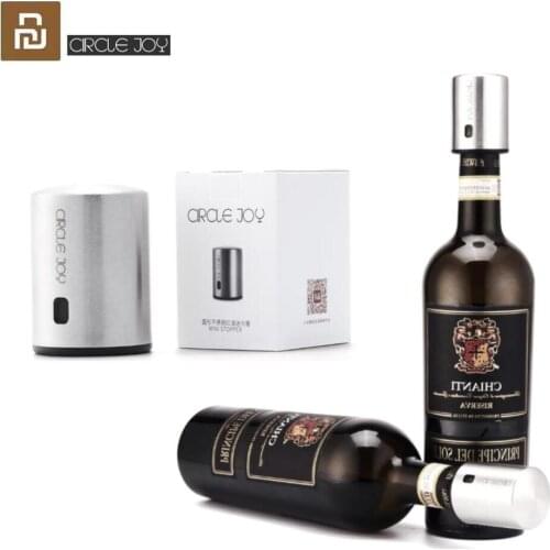 Youpin Circle Joy Wine Stopper Round Stainless Steel Red Wine Mini Plug Vacuum Efficient Preservation Memory Integration gift