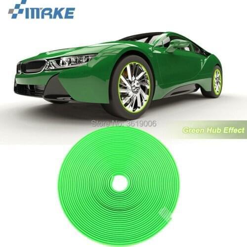 SmRKE 8M Car Wheel Hub Rim Edge Protector Ring Tire Strip Guard Rubber Stickers On Cars Green Car Styling