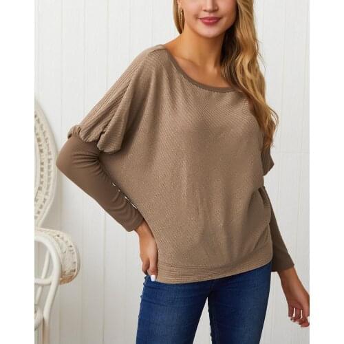 Sweater women 2019 new Spring/Autumn/winter Fashion Sexy Dew shoulder long Batwing Sleeve knitting Sweater Solid women clothing