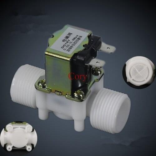 1PC 3/4 BSP Male Thread Electric Plastic Solenoid Valve water drain valve 12V 24V 220V Normal Closed Inlet Water 0.02-0.8Mpa