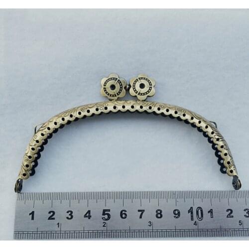 12.5cm flower eye kiss buckle design arc knurling edge women handbag hardware purse frame metal clasp 10pcs/lot