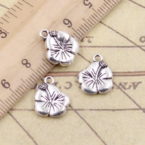 20pcs Charms Flower 16x13mm Tibetan Silver Color Pendants Antique Jewelry Making DIY Handmade Craft