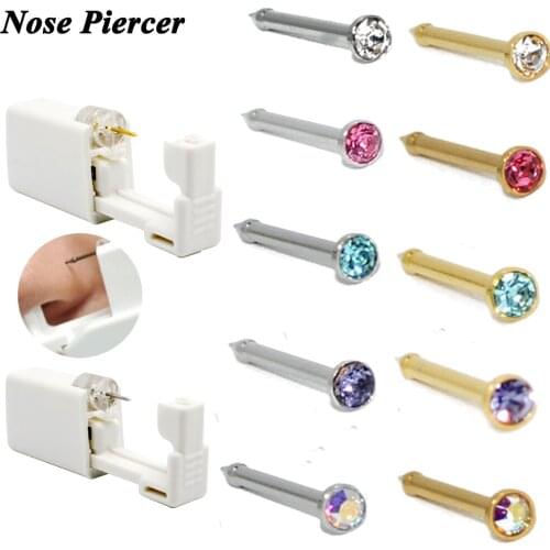 24pcs/Box Disposable Safe Sterile Piercing Unit For Gem Nose Studs Piercing Gun Piercer Tool Machine Earring Stud Body Jewelry