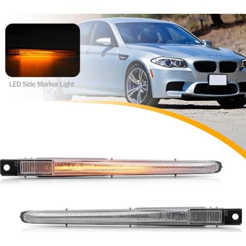 2X Led Dynamic Amber Side Marker Blinker Fender Turn Signal Indicator Lights For BMW 5 Series F10 M5 S63N FV91 FV92 FV93 10-16