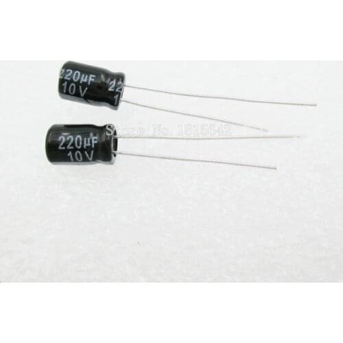 20PCS/LOT 220uF 10V Aluminum electrolytic capacitor 10v 220uf 4*7 Electrolytic capacitor