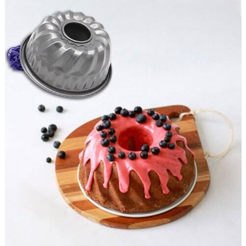 22cm Carbon Steel Non-stick Cake Mold Small Baking Sheet Turban Donut Pan Kitchen Baking Mold Donut Baking Pan Donut Hollow Mold