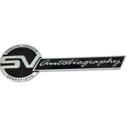 Auto Metal Emblem Badge for SV Logo for Land Rover Discovery 2 3 4 5 Range Rover Sport L322 Vogue Velar defender Stickers Decal