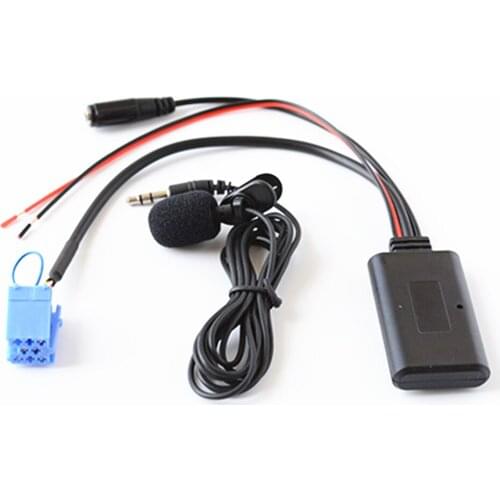 Bluetooth Wireless AUX input Audio Cable Microphone Call Free Adapter ISO 8Pin for Smart Fortwo 450 Radio MP3 Auxiliary
