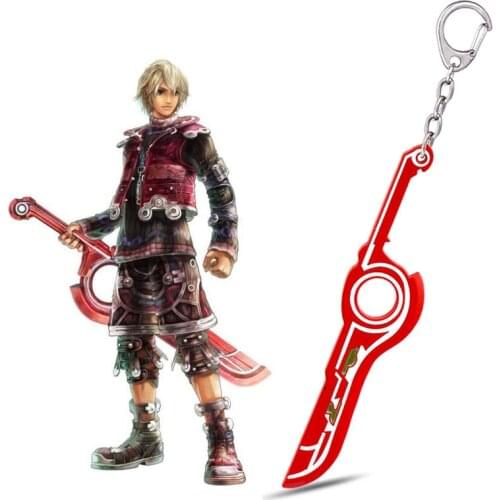 Xenoblade Chronicles Keychain Red Sword Monado Metal Pendant Key Ring Bag Charm Key Chain Car Chaveiro Game Jewelry