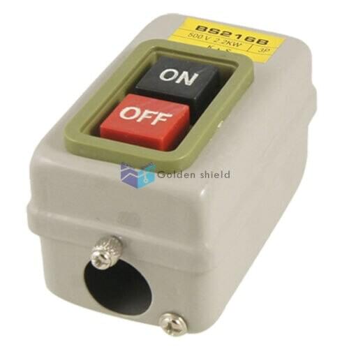 BS-216B 3P 500V 5A 2.2KW Self Locking On/Off Power Push Button Control Switch