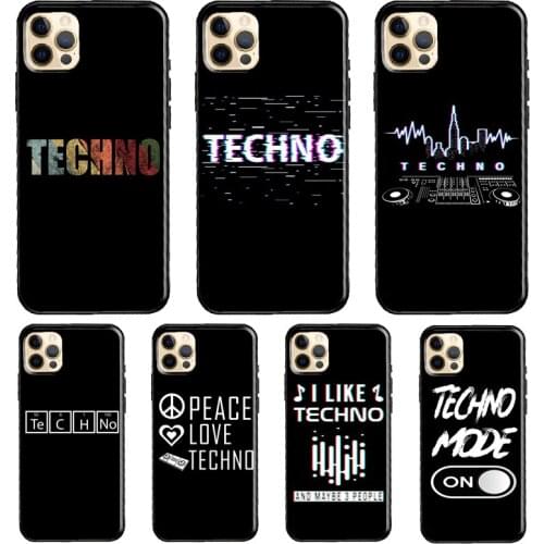 Love Techno Music Quotes Funda Case For iPhone X XR XS MAX 12 Mini 11 Pro Max 5S 6S 8 7 Plus SE 2020 Cover Shell