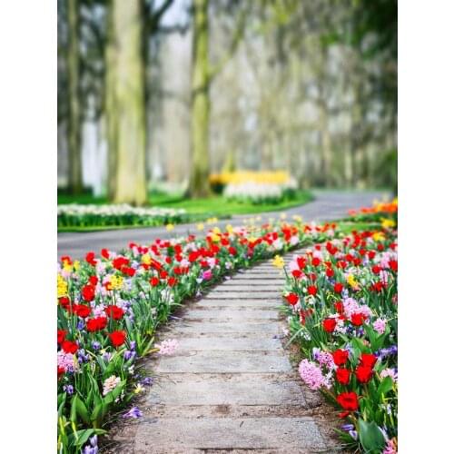 Floral garden backgrounds newborn portrait vinyl city park photography backdrops for kids photo studio kits photophone S-1962