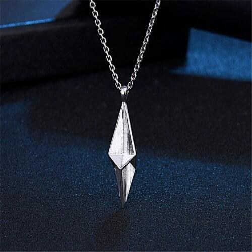 Geometric rhombus necklace men hip hop retro hipster personality domineering mens pendant