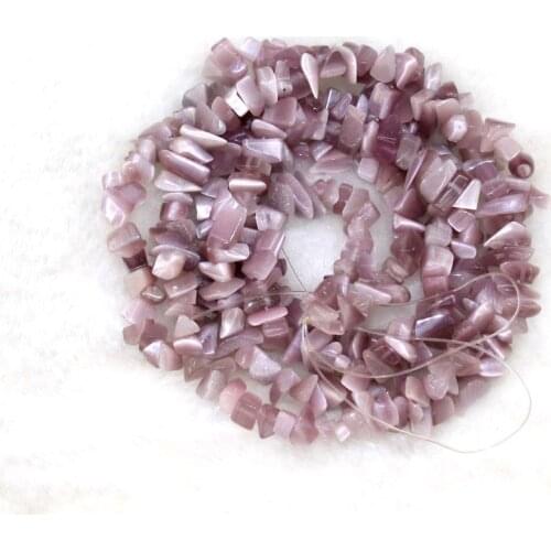 Wholesale 5-8 mm Gravel Shape Purple Cat 's eye Natural Stone Irregular Opal Beads For Jewelry Making DIY Bracelet Strand 34