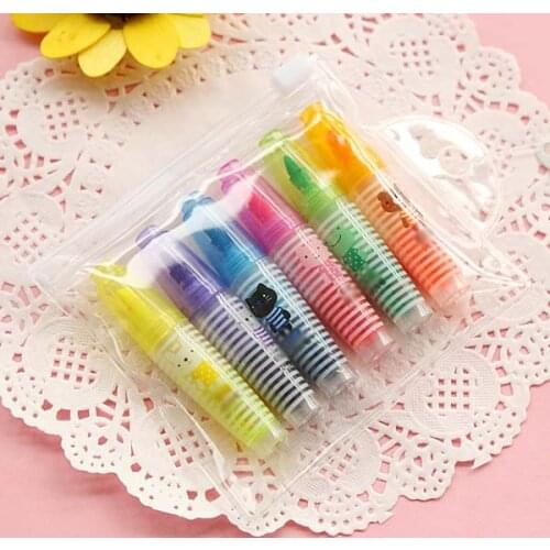 Kawaii Mini highlighter pens Creative 6 colors Fluorescent pen Office supplies school stationery (ss-a433)