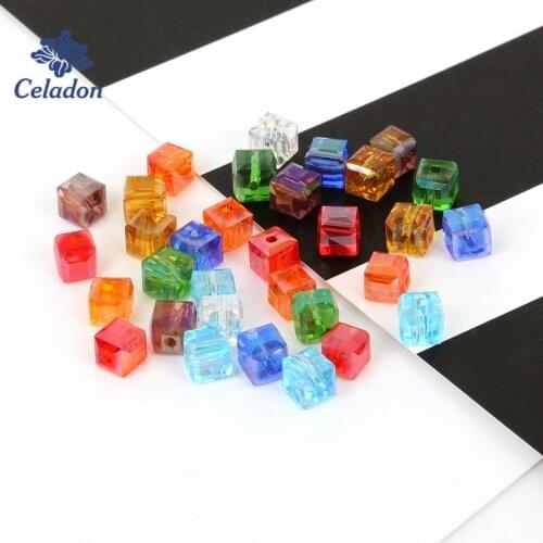 100pcs 4mm Czech Square Glass Beads Jewelry Making DIY Crystal Spacer Beads for Bracelets Transparent AB Loose Bead Wholesale