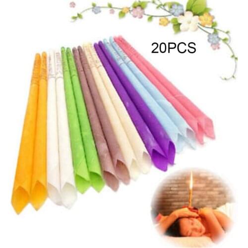 Newly 20 Pcs Ear Candling Beeswax Set Essential Scented Ear Wax Candles Cleaner Kits JLRD 2018