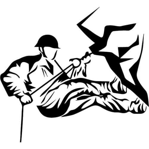 Mountaineering Pattern Car Decals Fashion Car Decoration Personality Pvc Car Window Waterproof Sticker Black/white, 18cm*16cm