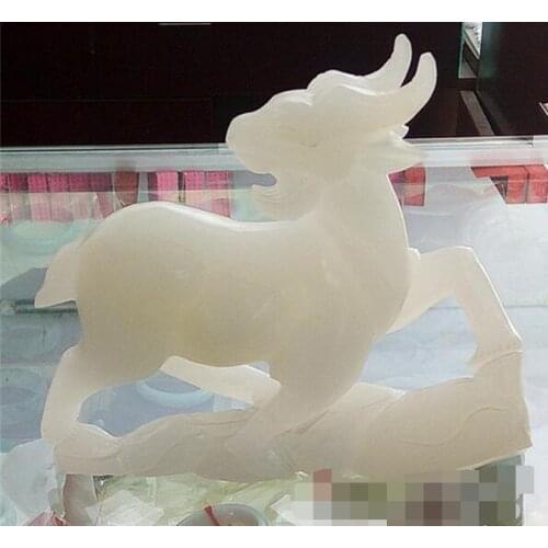 Natural authentic rice topaz original stone carving birthday ornament collection town house Feng Shui jade decoration