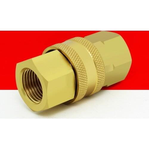 Non-valve Straight Through Type Brass Stainless Steel Hydraulic Quick Release Coupling brass Hydraulic Quick Coupler 1/4"3/8 1/2