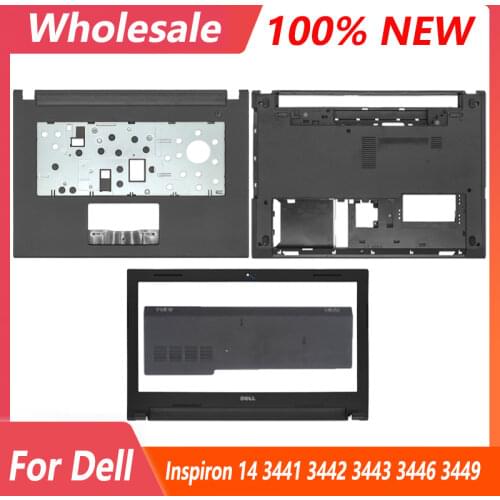 New Upper Top And Lower Cover For Dell Inspiron 14 3441 3442 3443 3446 3449 Series Laptop Palmrest Bottom Base Case Black