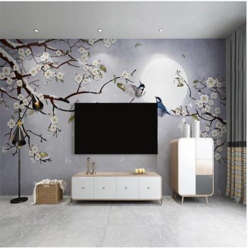 Beautiful scenery wallpapers White floral wallpapers tv background wall paper mural 3d wallpapers