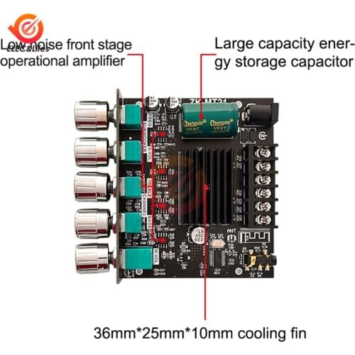 DC 12V-24V MT21 2.1 Channel Bluetooth 5.0 Subwoofer Amplifier Board 50WX2+100W Power Audio Stereo Amplifier Board Bass AMP AUX