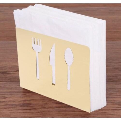 Hollow-Out Stainless Steel Napkin Rack Box Serviette Holder Organizer Tissue Dispenser Storage Case Table Decoration Home Party