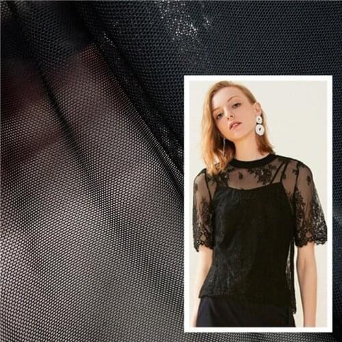 Fashion Net Celebrity Jin Ammonia Perspective Cloth with Soft Lining Elastic High-grade Lining Transparent Mesh Fabric