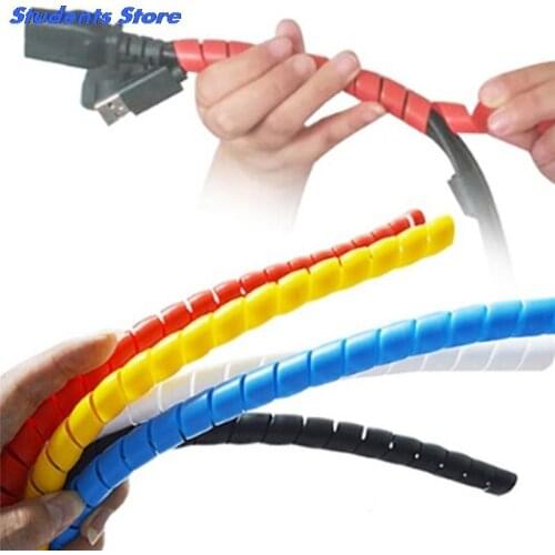 1M 10mm Spiral Wire Organizer Wrap Tube Flame Retardant Cable Sleeve Colorful Cable Casing Cable Sleeves Winding Pipe