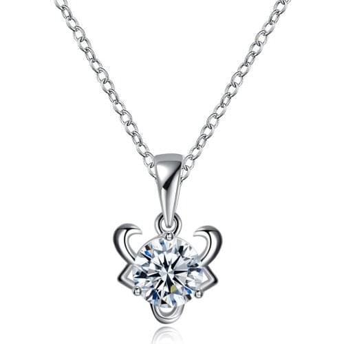 Christmas Gift Fashion Jewelry Silver Plated Pendant Necklace For Women Factory Price Engagement Necklace Romantic