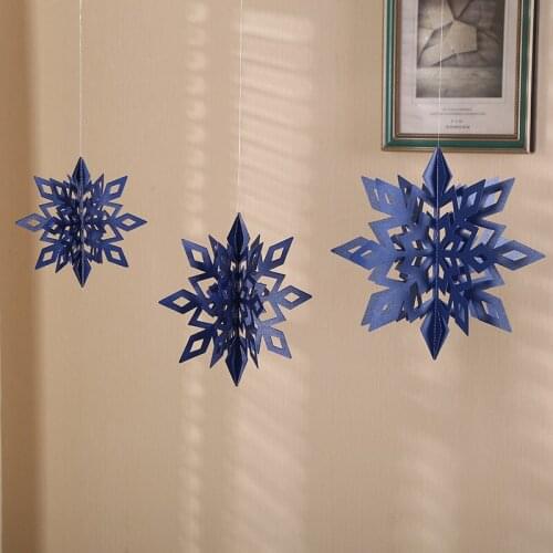 Christmas 6-piece non-woven cloth hollow three-dimensional snowflake ornaments kindergarten shop window decorations decorative