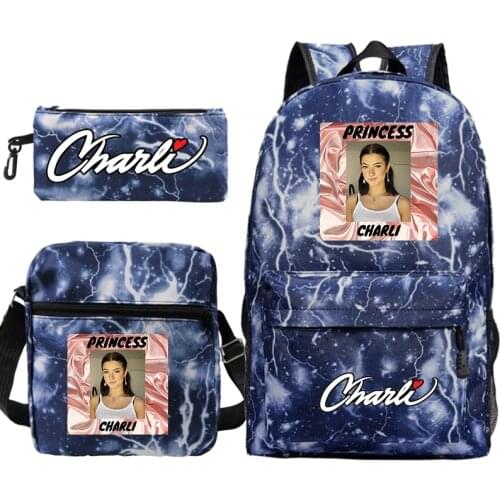 Charli D'Amelio School Bag for Teenage Girls Boys Kids High Capacity Children Student Backpack Teen Shoulder Bag Child Schoolbag