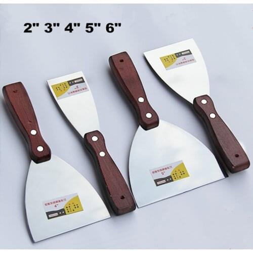Putty Knife scraper with wood Handle shovel scraper Blade Construction Tool wall decorative trowel hand tool