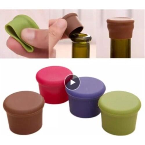 Bottle Cap Silicone Bottle Stopper Home Kitchen Bar Tool Accessories Beer Cover Fresh Keeping Sealers Beverage Reusable Random