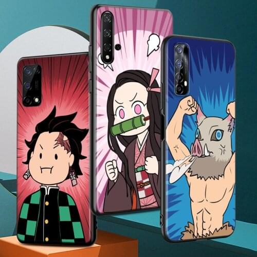 Silicone Cover Anime Demon Slayer For Realme 7 7i 6S 6i 6 5S 5i 5 3 3i 2 XT Narzo 20 10 Pro Black Soft Phone Case
