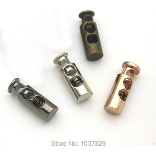 STP-013 round metal alloy stoppers toggle cord locks Drawstring lock with two holes