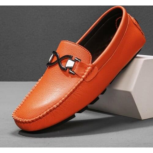 Summer Flat Men Loafers Leather Casual Women Boat Shoes Large Outdoor Men Driving Shoes Moccasin Homme Leisure Men Dress Shoes