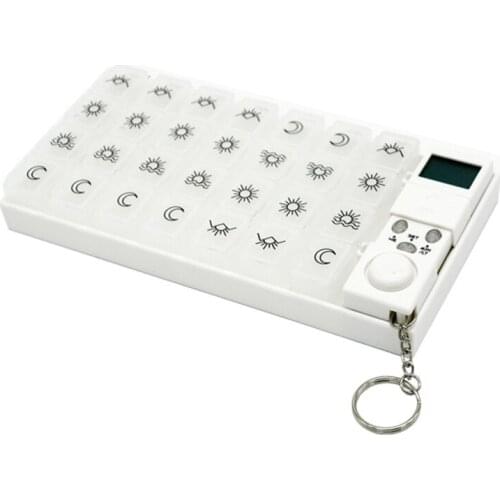 7 Days 28 Grid Intelligent Electronic Timed Medicine Box Portable Travel Packaging Plastic Medicine Pill Case
