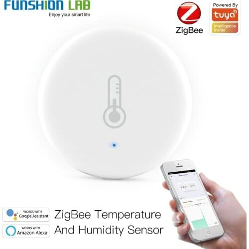 FUNSHION Tuya Smart ZigBee Smart Temperature And Humidity Sensor Battery Powered Security With Tuya Smart Life App Alexa