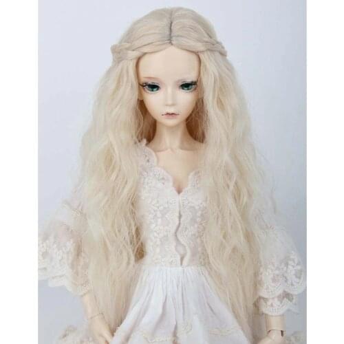 [wamami] Pale Braid Blonde Wavy Wig Curly Hair For 1/3 SD DOD BJD Dollfie 8-9"