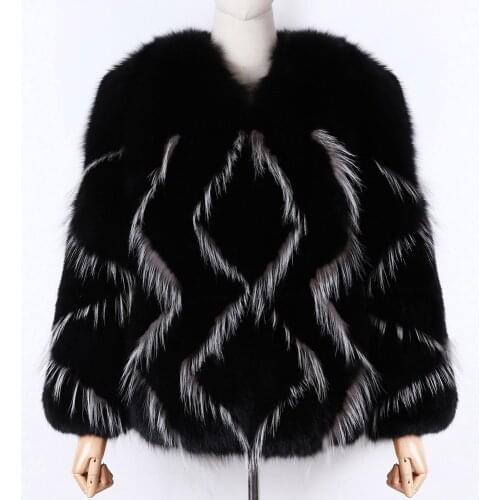 YOLOAgain women quality real fox fur jacket ladies winter warm thick natural fox fur jacket