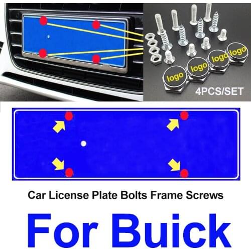 1set For Regal Rainier La Crosse Lucerne Terraza XT GT Encore Car Decoration Grille Front License Plate Frames Screw Cap Covers