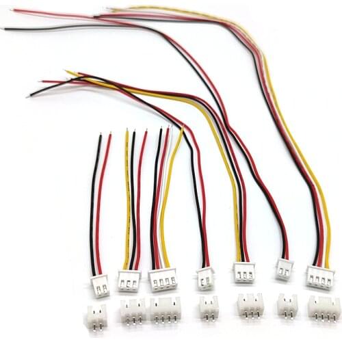 10Sets XH2.54 XH 2.54mm Wire Cable Connector 2/3/4/5/6/7/8/910P Pin Connector Plug with 100mm 200mm 300mm Wires Cables 26AWG