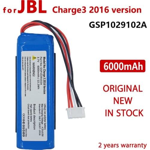 100% Genuine Replacement 6000mAh GSP1029102A Battery for JBL Charge 3 2016 Version / Charge 3 Mini Speaker Batteries Batteria